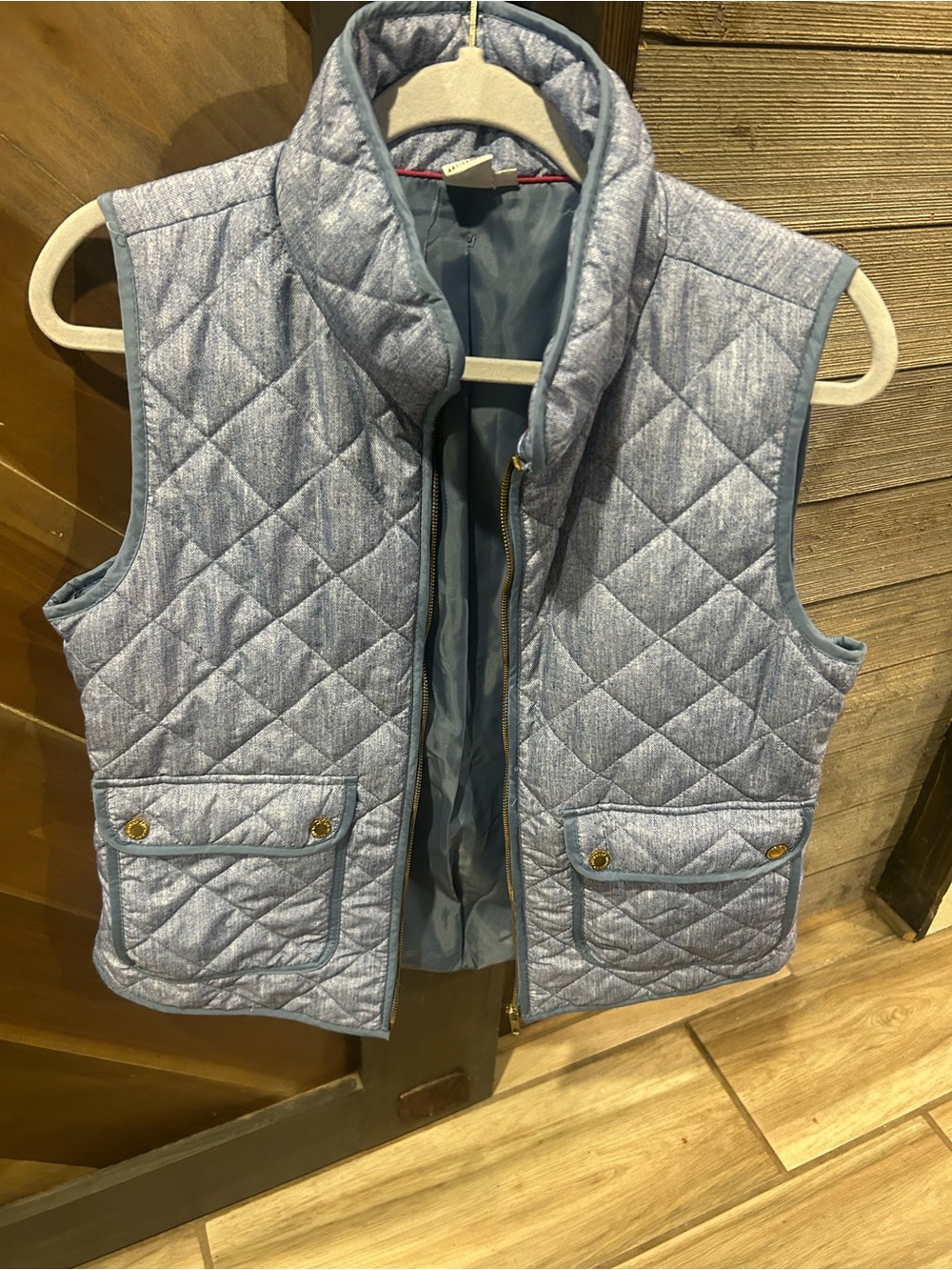 Artisan Ny Quilted Vest in Heathered Light Blue